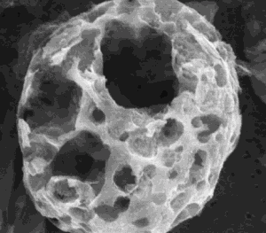 Particule fine de pollution observée au microsope