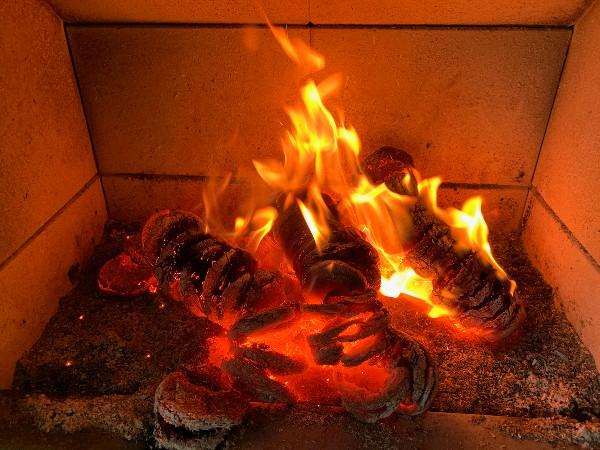 Combustion de bûches compressées dans un poêle à bois