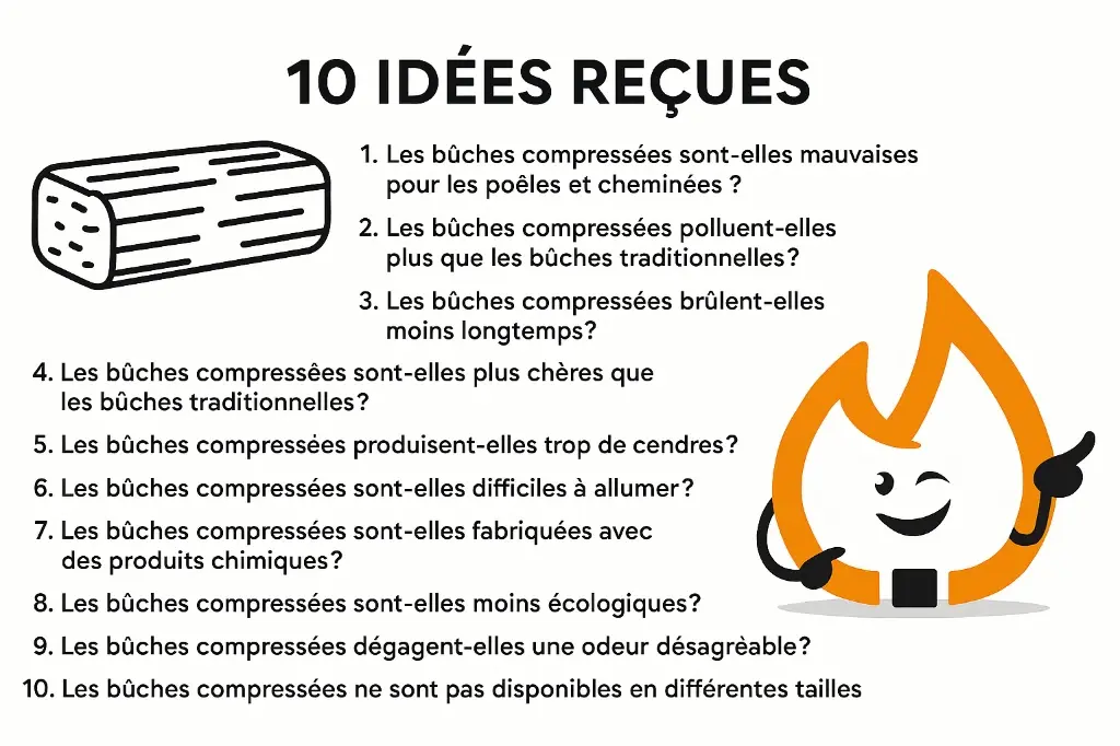 10 idees recues sur les buches compressees