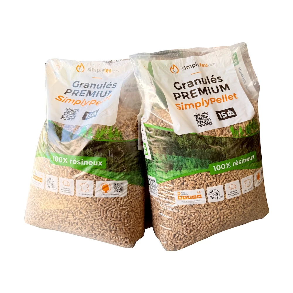 PELSF65 Granulés de bois SimplyPellet - palette - 2 sacs detour - 1000px.webp