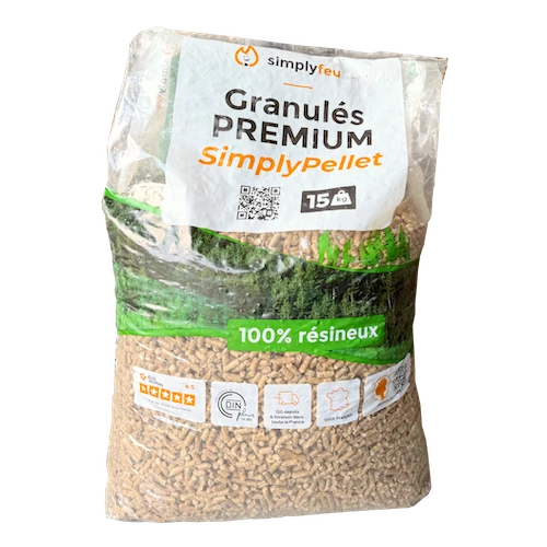 Sac de pellet de bois Premium SimplyPELLET 3 palettes - 195 sacs 2925 kg