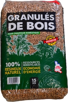 Sac de granulés de bois Eco Bois Energie - 3 palettes - 198 sacs 2970 kg