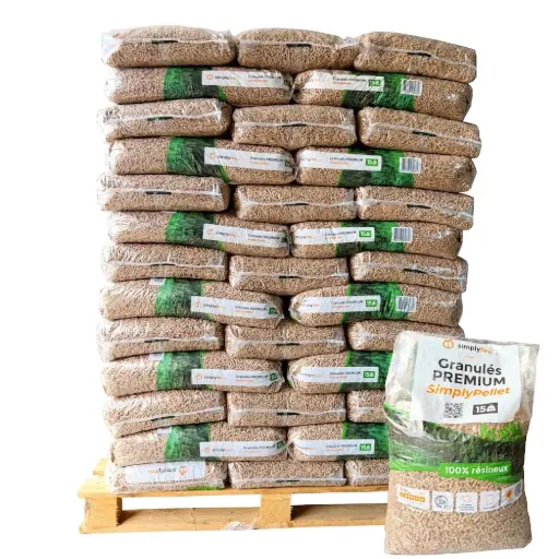 [PEL-SF65] Granulés de bois Premium SimplyPELLET - 65 sacs 975kg