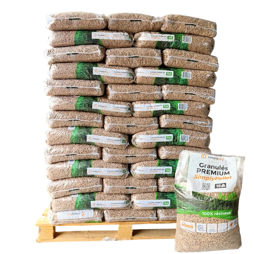 [PEL-SF65] Granulés de bois Premium SimplyPELLET - 65 sacs 975kg