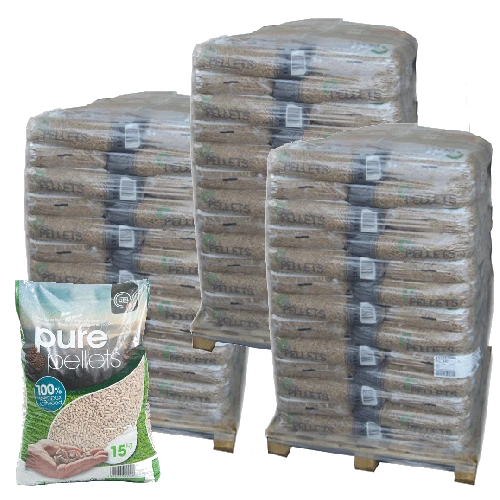 [PEL-3PP65] Granulés de Bois Premium Pure Pellet - 3 palettes - 195 sacs 2925 kg 