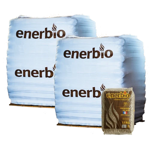 [PEL-2EB66] Granulés de bois ENERBIO - 2 palettes - 132 sacs 1980 kg 