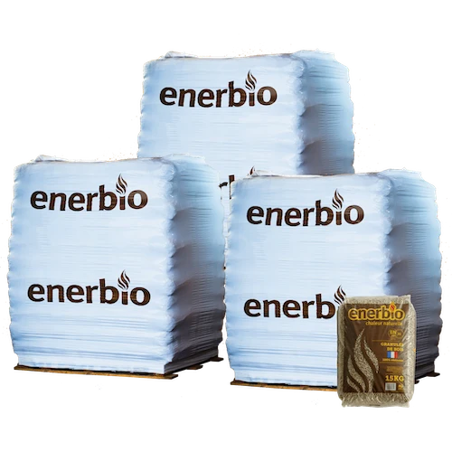 [PEL-3EB66] Granulés de bois ENERBIO - 3 palettes - 198 sacs 2970 kg
