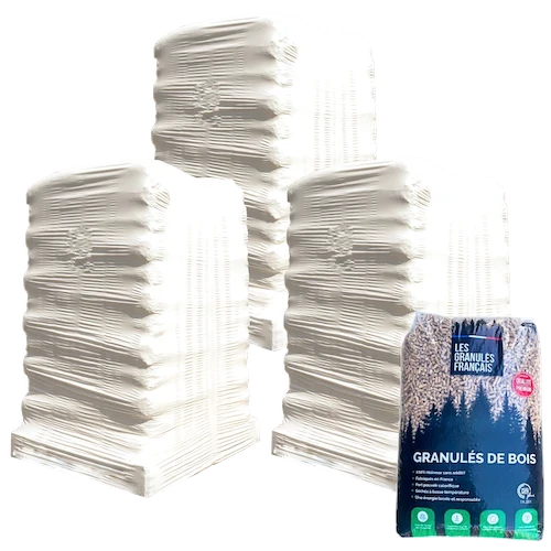 [PEL-3GF63] Granulés de bois Les Granulés Français - 3 palettes - 189 sacs 2835 kg 